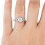 The Celestina Ring, smalltop view on a hand