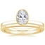 18K Yellow Gold Cielo Ring with Petite Comfort Fit Wedding Ring