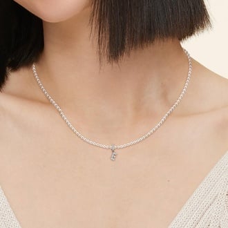 Cultured Pearl and Diamond Initial Necklace