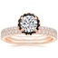 14K Rose Gold Waverly Diamond Ring with Black Diamond Accents with Luxe Ballad Diamond Ring