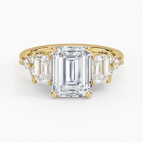 Low-Profile Cluster Diamond Engagement Ring