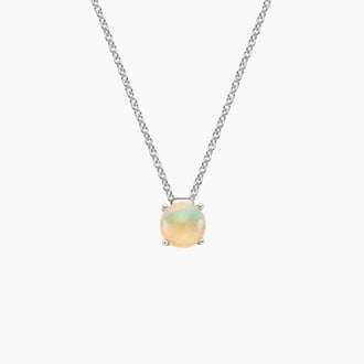 Floating Solitaire Opal Pendant