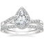 Platinum Chamise Halo Diamond Ring (1/5 ct. tw.) with Luxe Sia Diamond Open Ring (1/5 ct. tw.)
