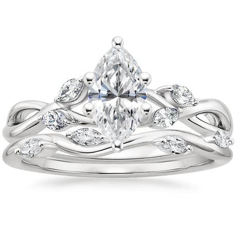 18K White Gold Willow Diamond Ring (1/8 ct. tw.) with Winding Willow Diamond Ring (1/8 ct. tw.)