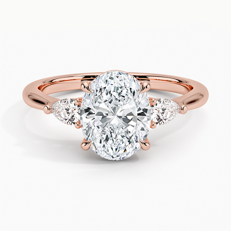 14K Rose Gold Petite Opera Three Stone Diamond Ring (1/4 ct. tw.)