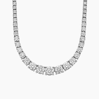 Luxe Graduated Round Lab Diamond Necklace