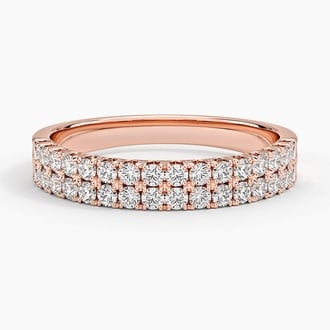 Mira Lab Diamond Double Row Ring in 14K Rose Gold