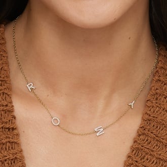 Initial Diamond Strand Necklace