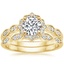 18K Yellow Gold Cadenza Halo Diamond Bridal Set (1/4 ct. tw.)