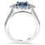 Embellished Sapphire Halo Ring, smallside view
