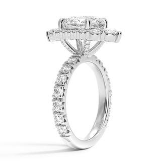 Custom Oval-Shaped Halo Diamond Ring