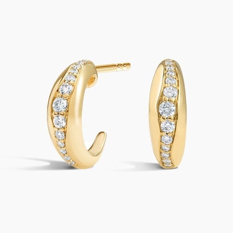 Fairmined Diamond Accented Hoop Earrings