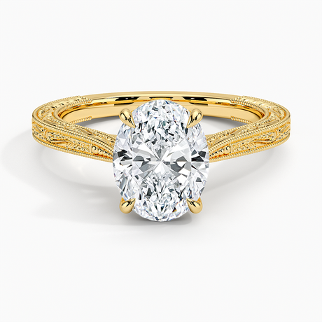 Engraved Engagement Ring - Elsie