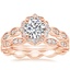 14K Rose Gold Cadenza Halo Diamond Ring with Cadenza Eternity Diamond Ring (1/4 ct. tw.)