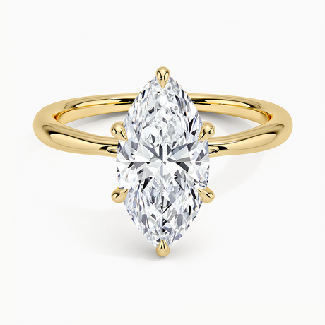 Freesia Hidden Halo Engagement Ring - Tapered Band