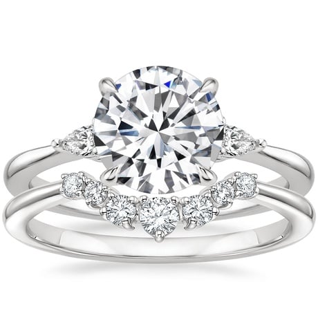 Platinum Aria Contoured Diamond Bridal Set