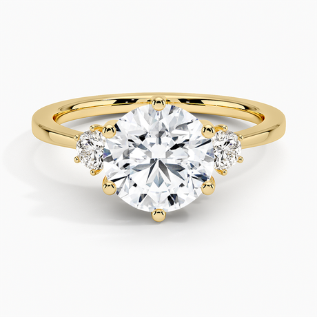 Six Prong Three Stone Diamond Ring