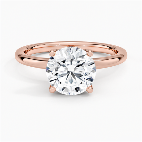 14K Rose Gold Fleur Solitaire Ring