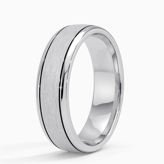 6mm Matte Wedding Band with Black Rhodium
