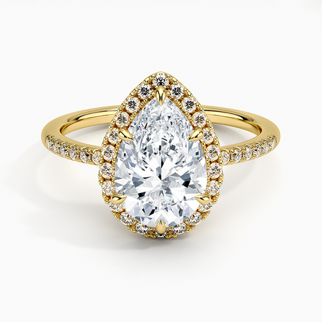 18K Yellow Gold Cambria Halo Diamond Ring