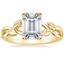 18K Yellow Gold Budding Willow Solitaire Ring, smalltop view