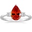 18K White Gold Petite Selene Three Stone Diamond Ring (1/10 ct. tw.), smalltop view