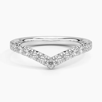 French Pavé Diamond Contour Wedding Ring