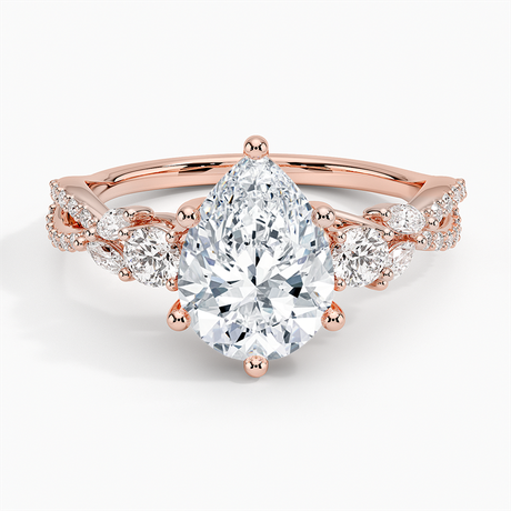 14K Rose Gold Luxe Willow Three Stone Diamond Ring (1/2 ct. tw.)