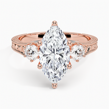 14K Rose Gold Hudson Three Stone Diamond Ring (1/3 ct. tw.)