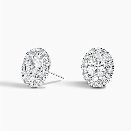 Oval Lab Diamond Halo Stud Earrings (1 1/2 ct. tw.)