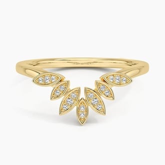 Floral Contour Diamond Engagement Ring