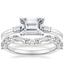 Platinum East West Tapered Baguette Diamond Ring with Luxe Tapered Baguette Contour Ring