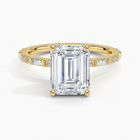 Luz Baguette and Round Diamond Ring