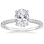 18K White Gold Freesia Pave Diamond Ring, smalltop view