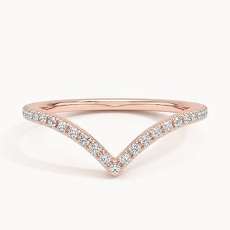 Elongated Flair Diamond Ring in 14K Rose Gold