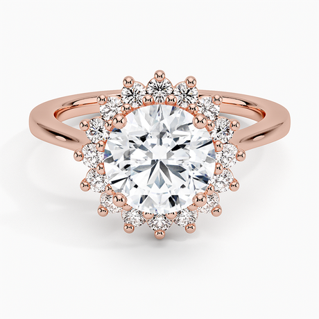 14K Rose Gold Sunburst Halo Diamond Ring (1/4 ct. tw.)