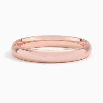 3mm Slim Profile Wedding Ring in 14K Rose Gold