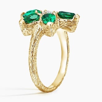 Logan Hollowell Flora Lab Emerald and Lab Diamond Ring (1/2 ct. tw.)