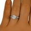 The Ardelle Ring, smallzoomed in top view on a hand
