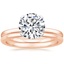 14K Rose Gold Melinda Ring with Petite Comfort Fit Wedding Ring
