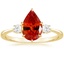 18K Yellow Gold Petite Selene Three Stone Diamond Ring (1/10 ct. tw.), smalltop view