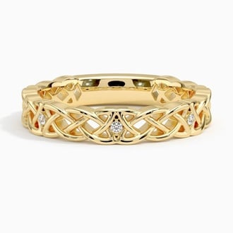 Celtic Knot Diamond Ring in 18K Yellow Gold