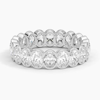 Oval Eternity Lab Diamond Semi-Bezel Ring (3 ct. tw.) in 18K White Gold