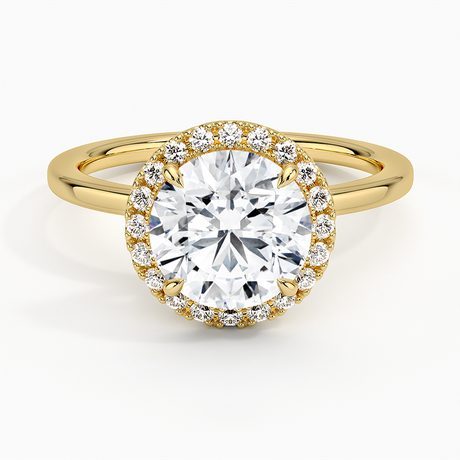 18K Yellow Gold Vienna Halo Diamond Ring