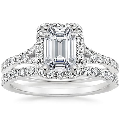 18K White Gold Joy Diamond Ring (1/3 ct. tw.) with Bliss Diamond Ring (1/5 ct. tw.)