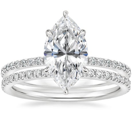 18K White Gold Demi Diamond Ring with Luxe Ballad Diamond Ring