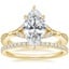 18K Yellow Gold Zinnia Diamond Ring (1/3 ct. tw.) with Luxe Ballad Diamond Ring (1/4 ct. tw.)