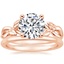 14K Rose Gold Budding Willow Ring with Petite Comfort Fit Wedding Ring