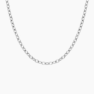 Silver Diamond Link Necklace