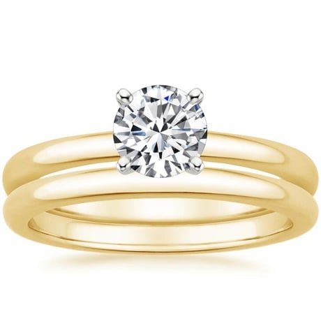 18K Yellow Gold 2mm Comfort Fit Bridal Set